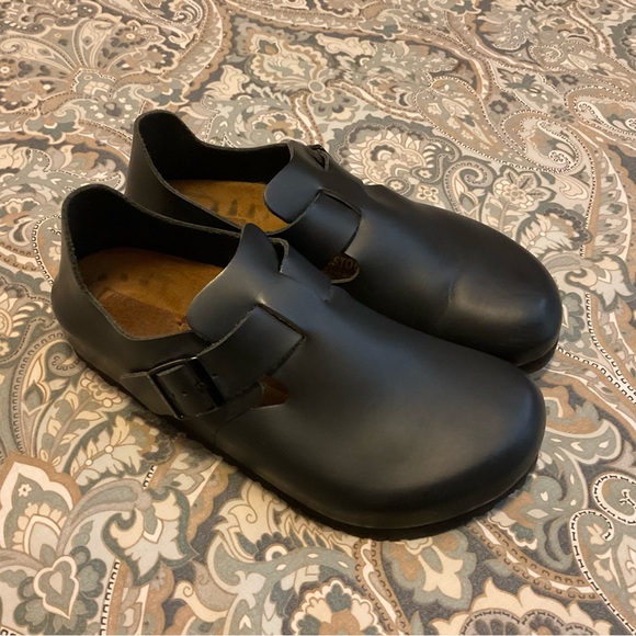 EUC Rare Birkenstock London Black Buckle Smooth Leather Sz 39 - Picture 4 of 12